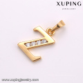 33010 Xuping compras online moda carta z pingente vogue ouro falso cheio de jóias para amostra grátis